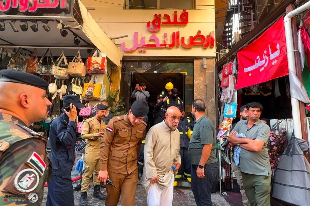 الدفاع المدني: إخماد حريق في فندق وسط كربلاء المقدسة وإخلاء 70 نزيلاً