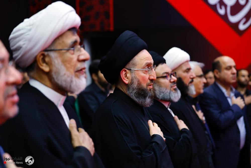 بالصور.. السيد الحكيم في الليلة الخامسة من مجلس عاشوراء: ملتزمون بخط الشهداء والعلماء والمضحين