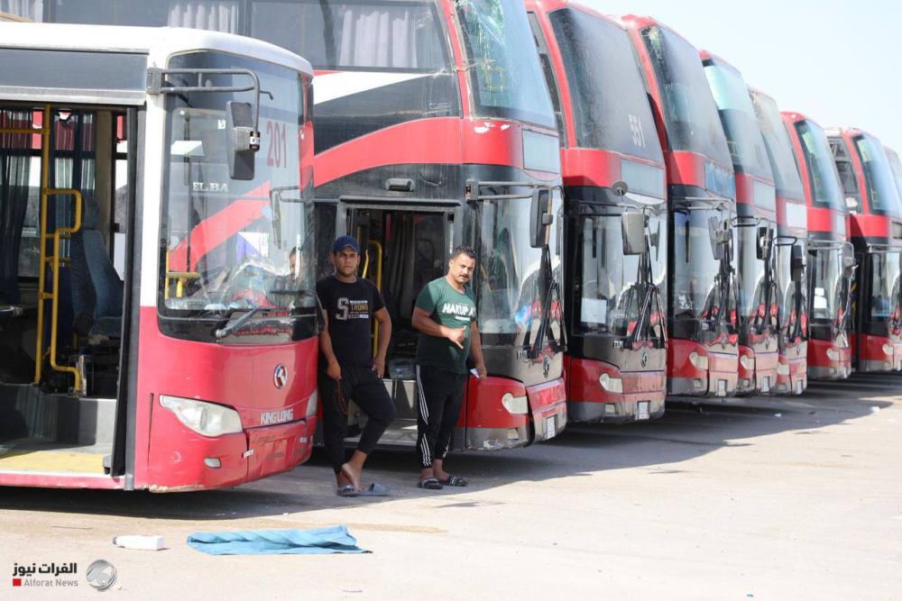 المسافرين والوفود: أكثر من 250 حافلة لنقل زوار عاشوراء على محوري بغداد والحلة
