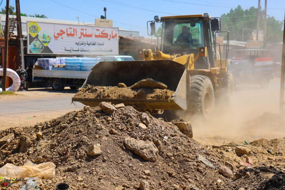 بالصور.. حملة كبرى لرفع التجاوزات وتشويه المشهد من مدخل بغداد – الموصل