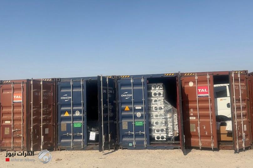 بالصور.. ضبط 50 عجلة حمل معدة للتهريب مفككة الأجزاء في ميناء أم قصر