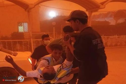 أكثر من 60 حالة اختناق في محافظتين جراء العواصف الترابية