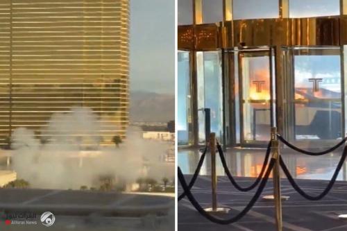 بالفيديو.. انفجار سيارة أمام فندق ترامب