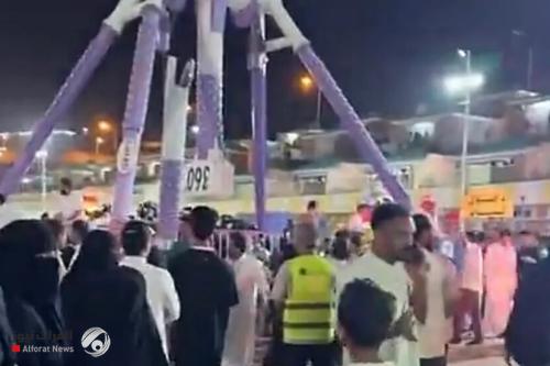 بالفيديو..كارثة في أحد ألعاب ملاهي السعودية