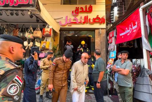 الدفاع المدني: إخماد حريق في فندق وسط كربلاء المقدسة وإخلاء 70 نزيلاً
