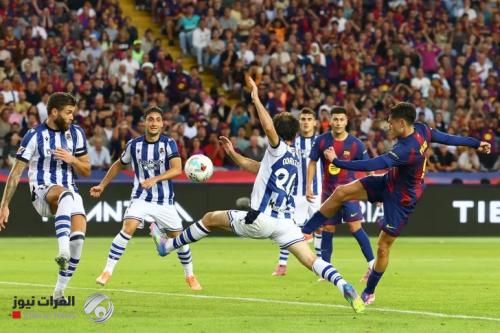 برشلونة يفوز على ريال سوسيداد ويقفز لصدارة الليغا