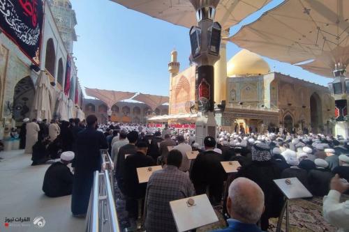 بالصور :لحظات تشييع جثمان العلوية الجليلة عقيلة الإمام السيستاني داخل مرقد الإمام علي {ع}