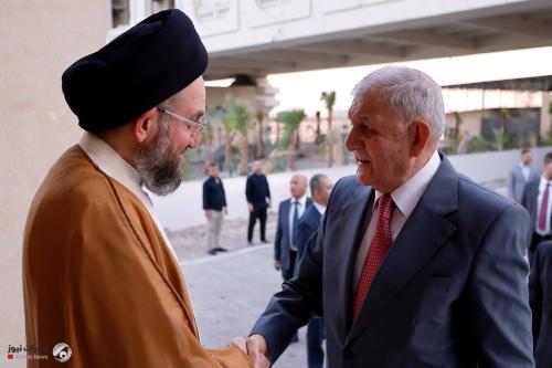 خلال استقباله رئيس الجمهورية.. السيد الحكيم: الانتخابات المقبلة ستكون حدا فاصلا بين مرحلة اللااستقرار والاستقرار الدائم