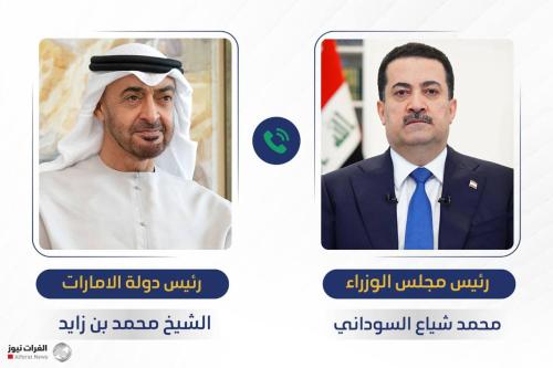 السوداني وبن زايد يؤكدان في اتصال هاتفي أهمية الشراكة الثنائية ودعم الأمن الإقليمي