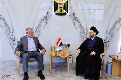 السيد الحكيم يبحث مع هادي العامري تطورات الأوضاع السياسية وتشكيل الحكومة