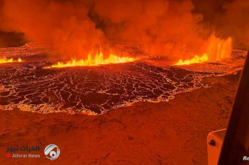 شاهد.. لقطات مذهلة لحمم بركانية في آيسلندا