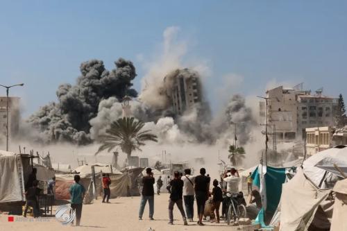 الكيان الصهيوني يواصل نسف المباني في غزة لاحتلال المدينة