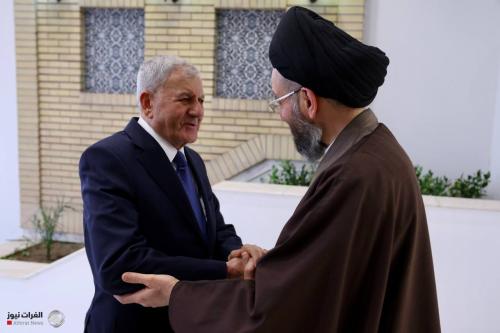السيد الحكيم ورئيس الجمهورية يؤكدان على وحدة الموقف الوطني وإدامةِ الاستقرار