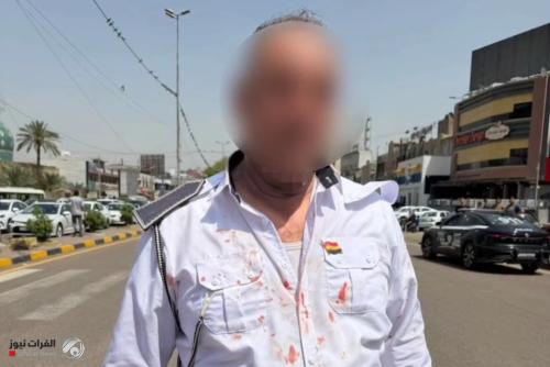 اعتداء وحشي على رجل مرور وتمزيق زيه والقبض على الجاني في بغداد